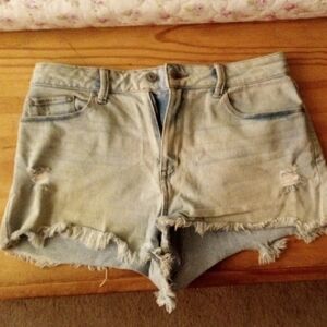 Rewash Light Blue Distressed Denim Shorts